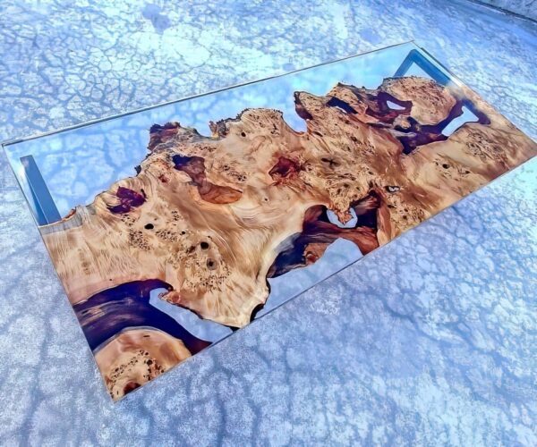 Luxurious 4 Seater Dining Table - Epoxy Resin & Wood