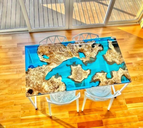 Premium 4 Seater Dining Table - Epoxy Resin & Wood