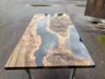 8 Seater Trendy Dining Table - Epoxy Resin & Wood