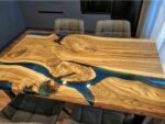 4 Seater Live Edge Dining Table - Epoxy Resin & Wood