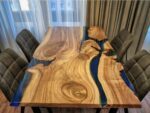 4 Seater Live Edge Dining Table - Epoxy Resin & Wood