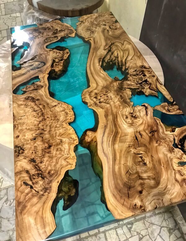 Premium Resin Conference Table - Teak Wood