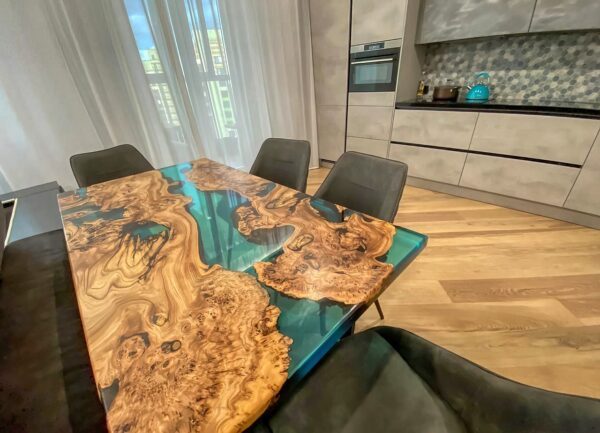 Premium Resin Conference Table - Teak Wood