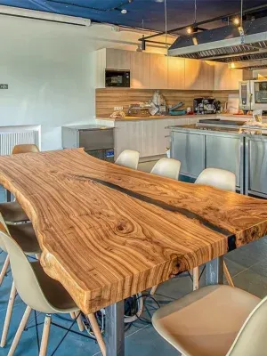 8 Seater Live Edge Dining Table - Epoxy Resin and Wood
