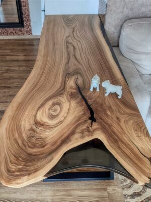 Live Edge Coffee Table - Epoxy Resin and Wood (Loft Style)