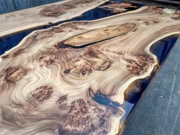 Luxury 6 Seater Dining Table - Epoxy Resin & Wood