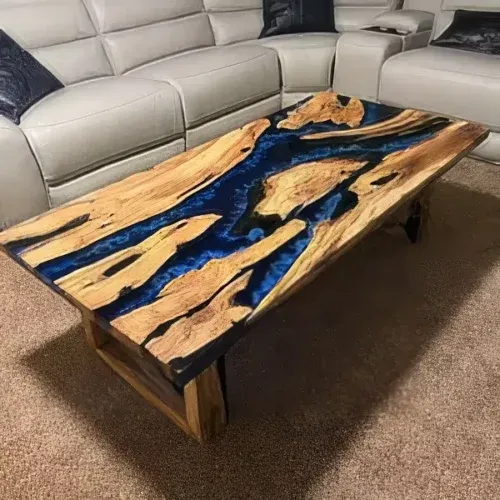 Teak Wood Dining Table - Epoxy Resin photo review