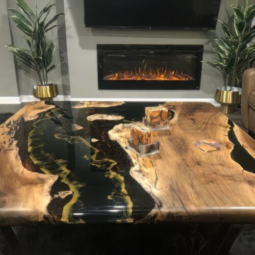 Living Room Coffee Table - Epoxy Resin & Wood photo review