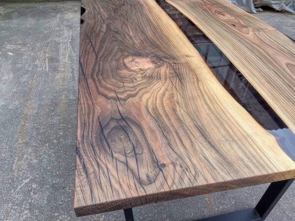 6 Seater Elegant Dining Table- Epoxy Resin & Wood