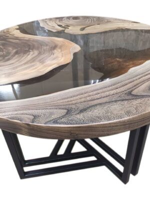 Circular Coffee Table - Epoxy Resin & Wood