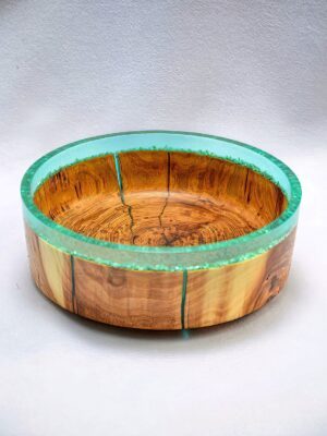 Resin & Teak Wood Round Bowl