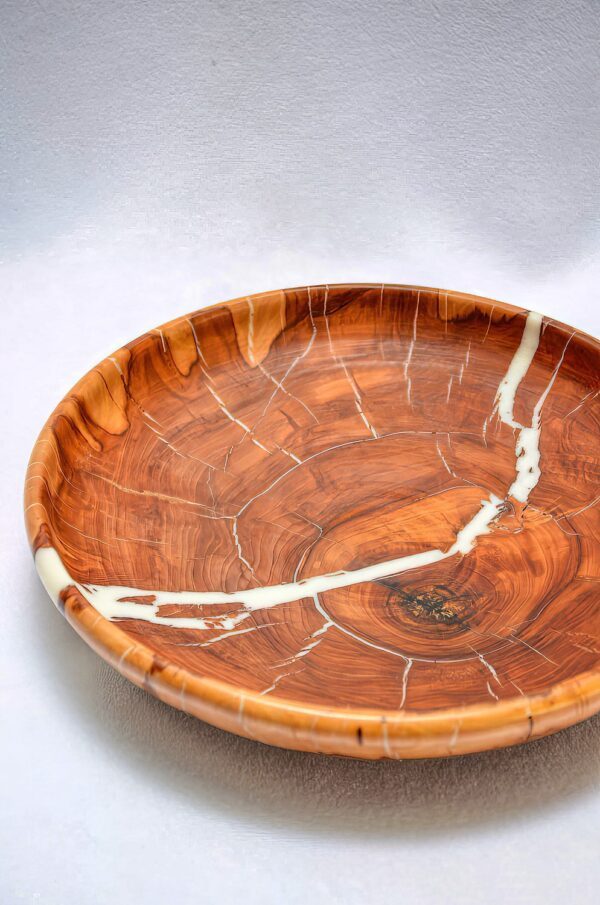 Elegant Raw Wood & Resin Bowl