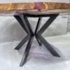 Round Coffee Table made of epoxy resin and wood - Purple