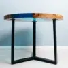 Turquoise Blue Coffee Table - Epoxy Resin and Wood