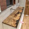 Designer Sink Countertop For Bathroom - Epoxy Resin & Wood
