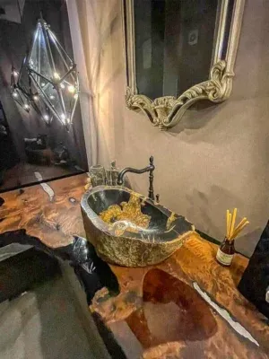 Luxurious Sink Countertop - Epoxy Resin & Wood