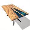 Epoxy Resin Office Desk - Teak Wood