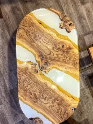 Oval Shaped Dining Table - Epoxy Resin