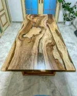 8 Seater Dining Table Made Of Epoxy Resin & Wood