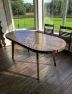 Curved Edges Conference Table - Epoxy Resin & Teak Wood
