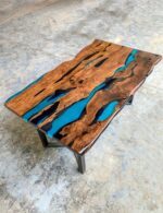 8 Seater Conference Table - Epoxy Resin & Teak Wood