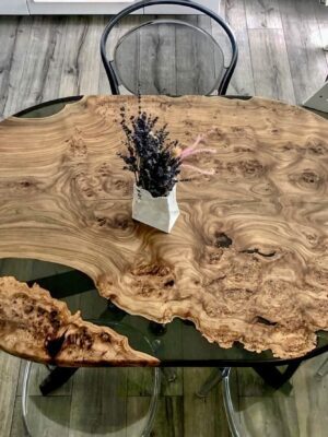Teak Wood Dining Table - Epoxy Resin