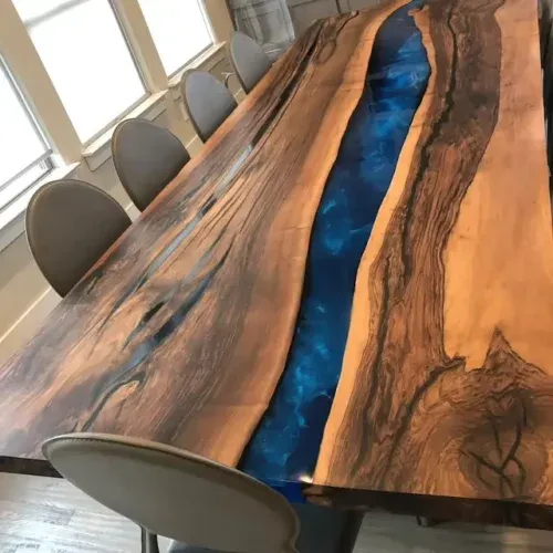 Premium 4 Seater Dining Table - Epoxy Resin & Wood photo review