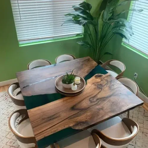 Elegant 8 Seater Dining Table- Epoxy Resin & Wood photo review