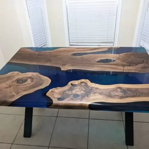 Living Room Coffee Table - Epoxy Resin & Wood photo review
