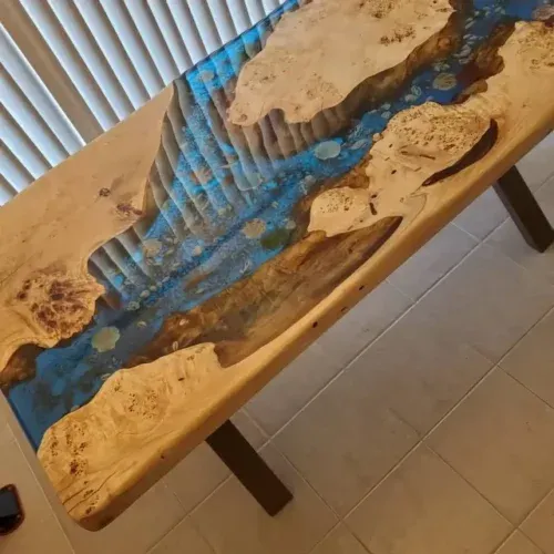 Wooden Dining Table - Epoxy Resin photo review