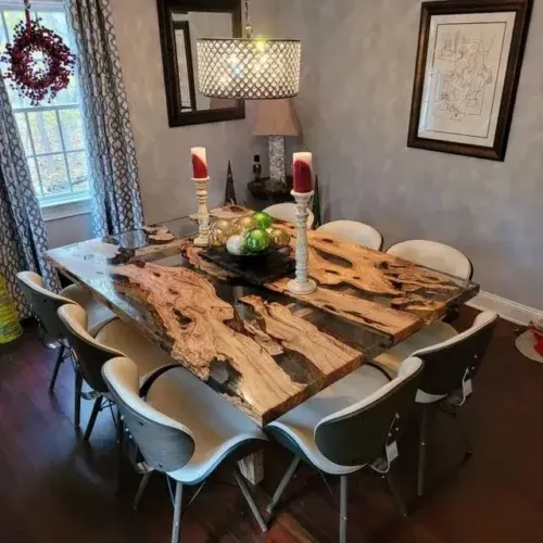 Elegant 8 Seater Dining Table- Epoxy Resin & Wood photo review