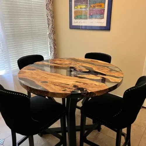 8 Seater Dining Table Made Of Epoxy Resin & Wood photo review