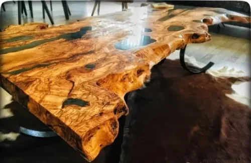 8 Seater Dining Table Made Of Epoxy Resin & Wood photo review