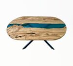 Custom Coffee Table - Epoxy Resin & Teak Wood