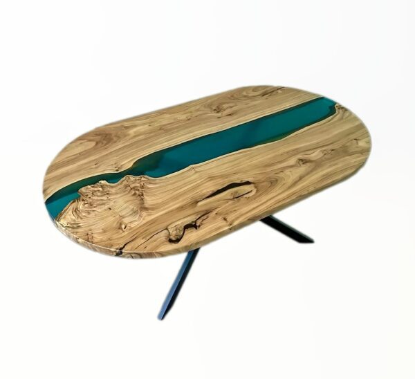 Custom Coffee Table - Epoxy Resin & Teak Wood