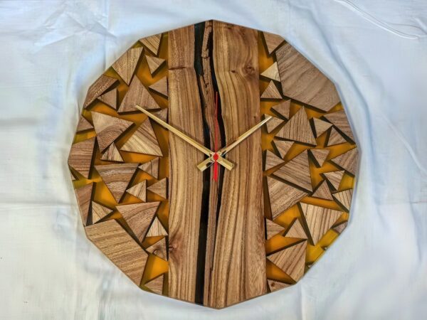 Premium Wall Clock - Epoxy Resin & Teak Wood
