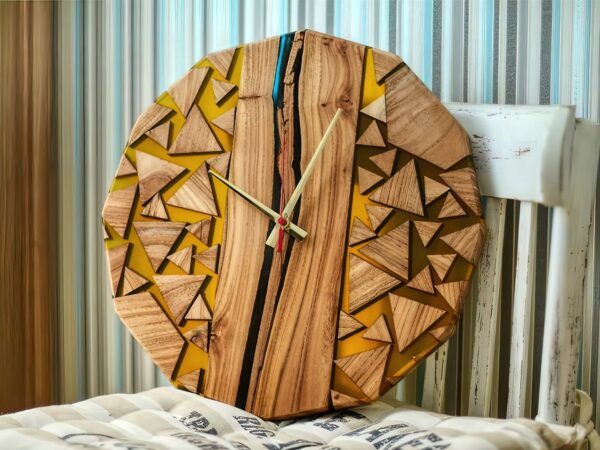 Premium Wall Clock - Epoxy Resin & Teak Wood