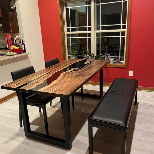 Long Resin Conference Table - Epoxy Resin & Teak Wood photo review