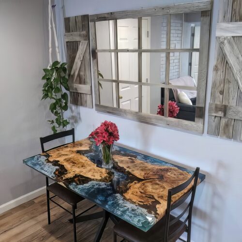 Teak Wood Dining Table - Epoxy Resin photo review