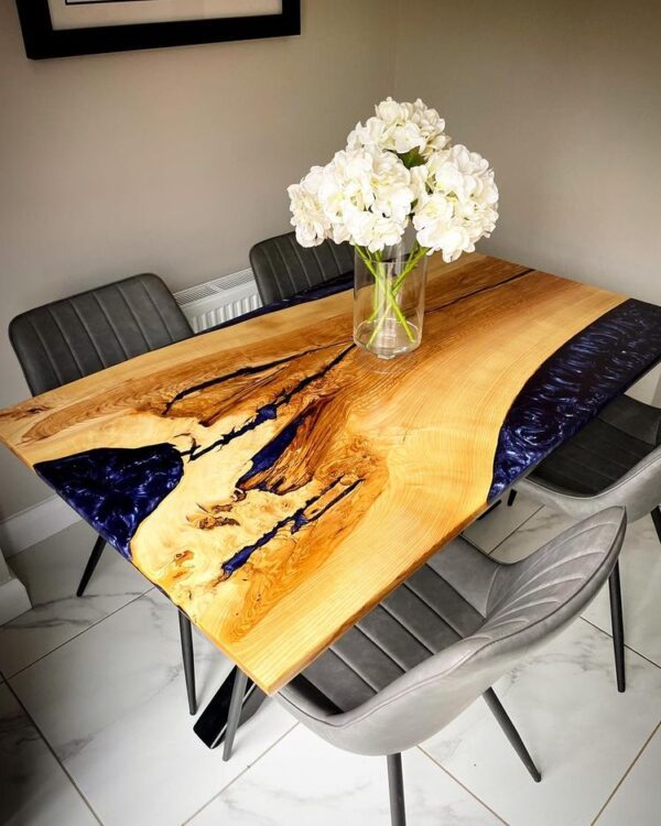 Modern 4 Seater Dining Set with Epoxy resin