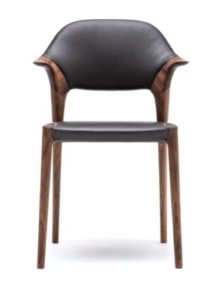 Curved Armrest Dining Chair - ShadowCraft