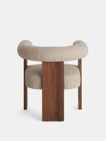 Boucle fabric dining chair - WoodenBliss