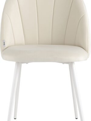 White Upholstered Dining Chair - MetalGlam