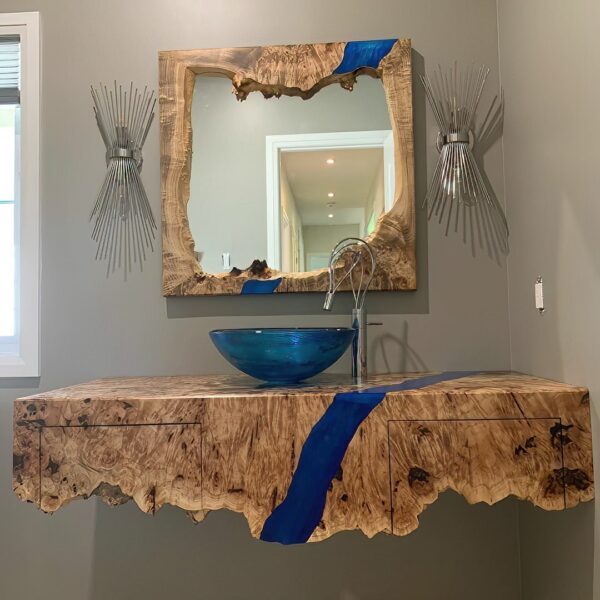Bathroom Vanity With Mirror - Epoxy Resin