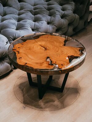 Coffee Table With Resin - TeakWood