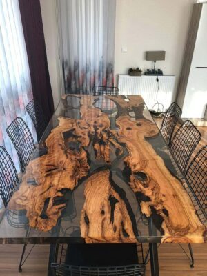 8 Person Dining Room Table - Epoxy Resin