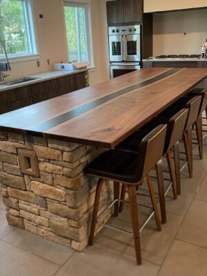 Kitchen Island Table - Epoxy Resin and Wood