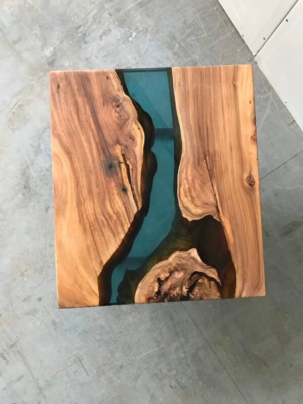 Solid Wood End Table -Epoxy Resin
