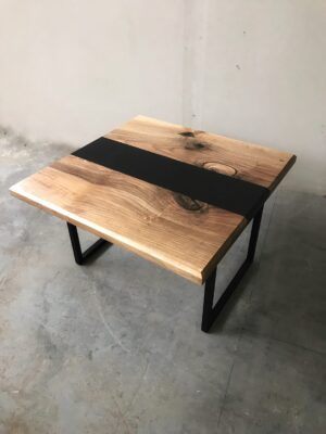 Solid Wood Side Table - Epoxy Resin