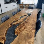 Dining Room Table With 8 Chairs - Epoxy Resin